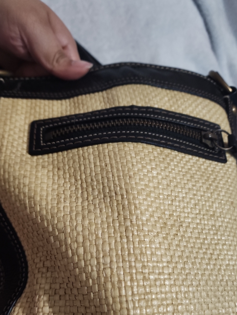 Vintage Coach Legacy Straw and Leather Tote 2005 EUC - Picture 11 of 16